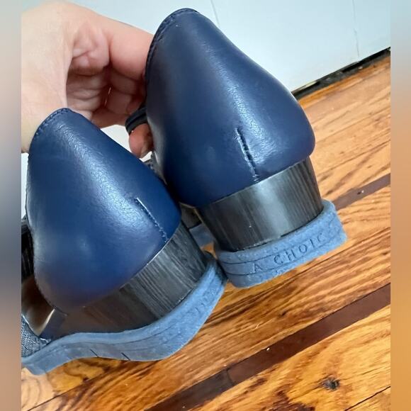 Hispanitas Anthropologie NWOB blue woven chunky wedge slip on sandal - Picture 3 of 9